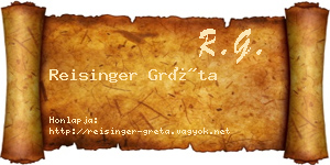 Reisinger Gréta névjegykártya